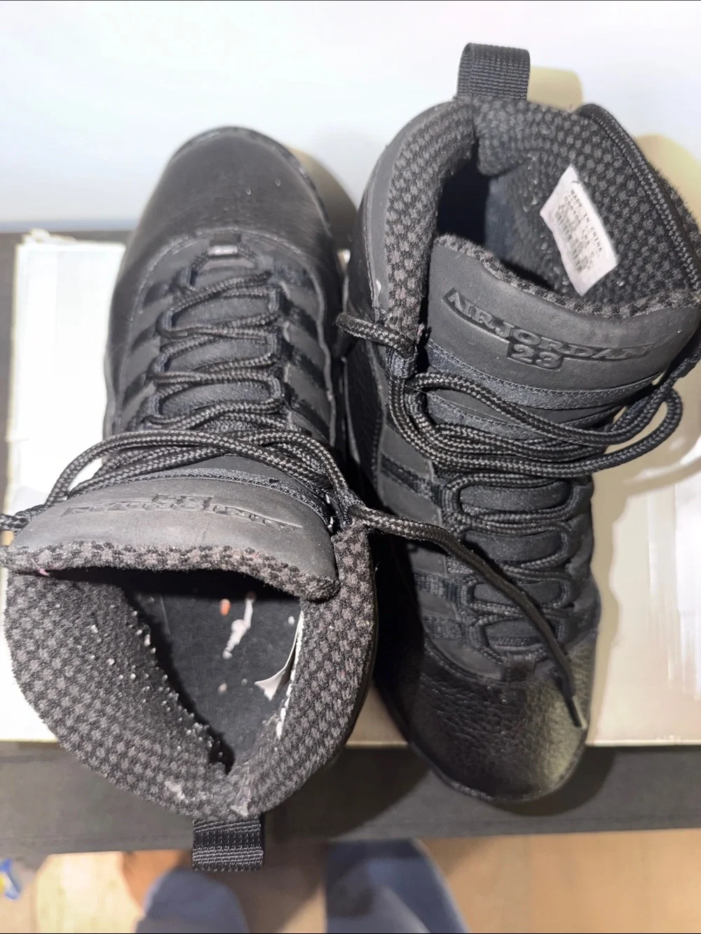 👟⛹🏿👟 Jordan 10 Men's All-Black Leather  Sneakers 8.5M
